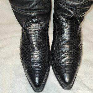 Black Snakesking boot 9.5D Acme Boots